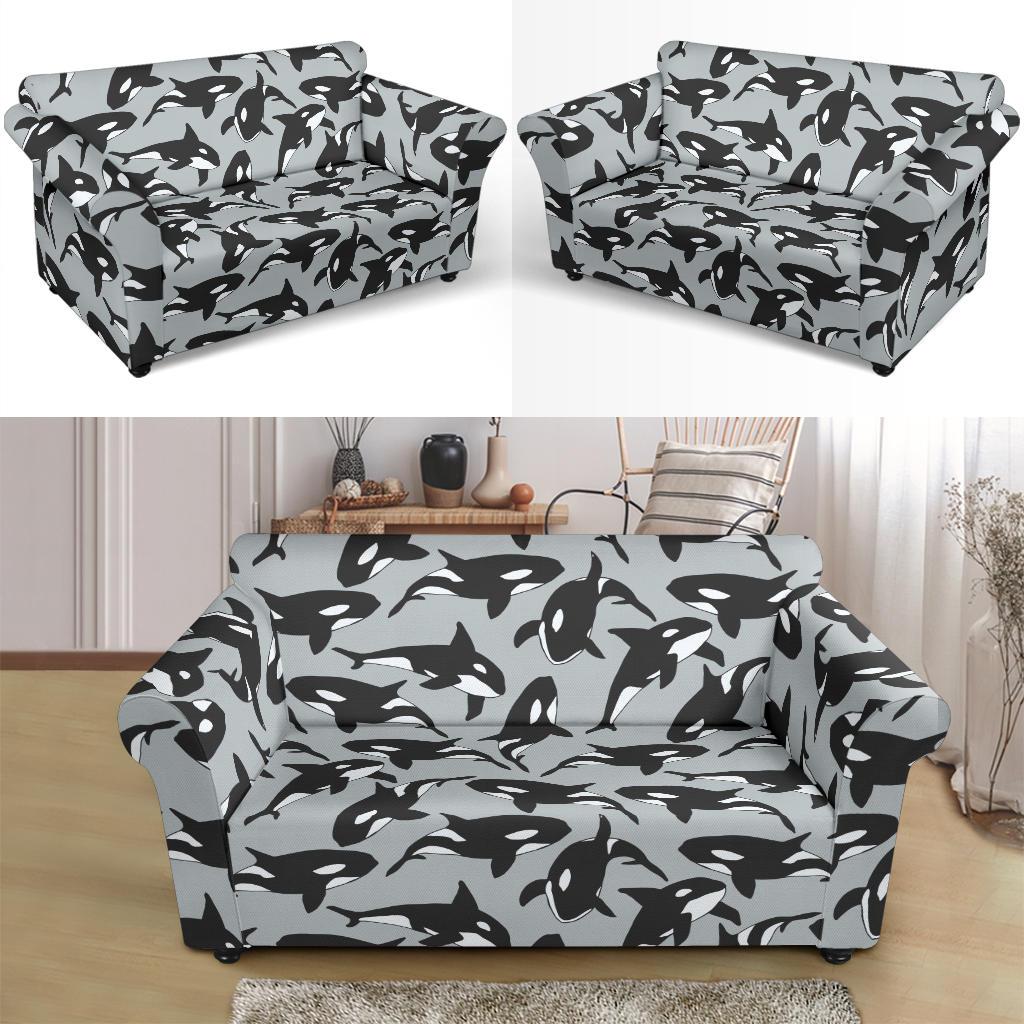 Orca Killer Whale Print Pattern Loveseat Cover-grizzshop