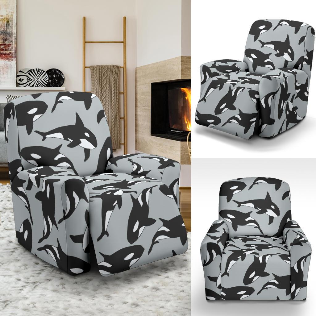 Orca Killer Whale Print Pattern Recliner Cover-grizzshop