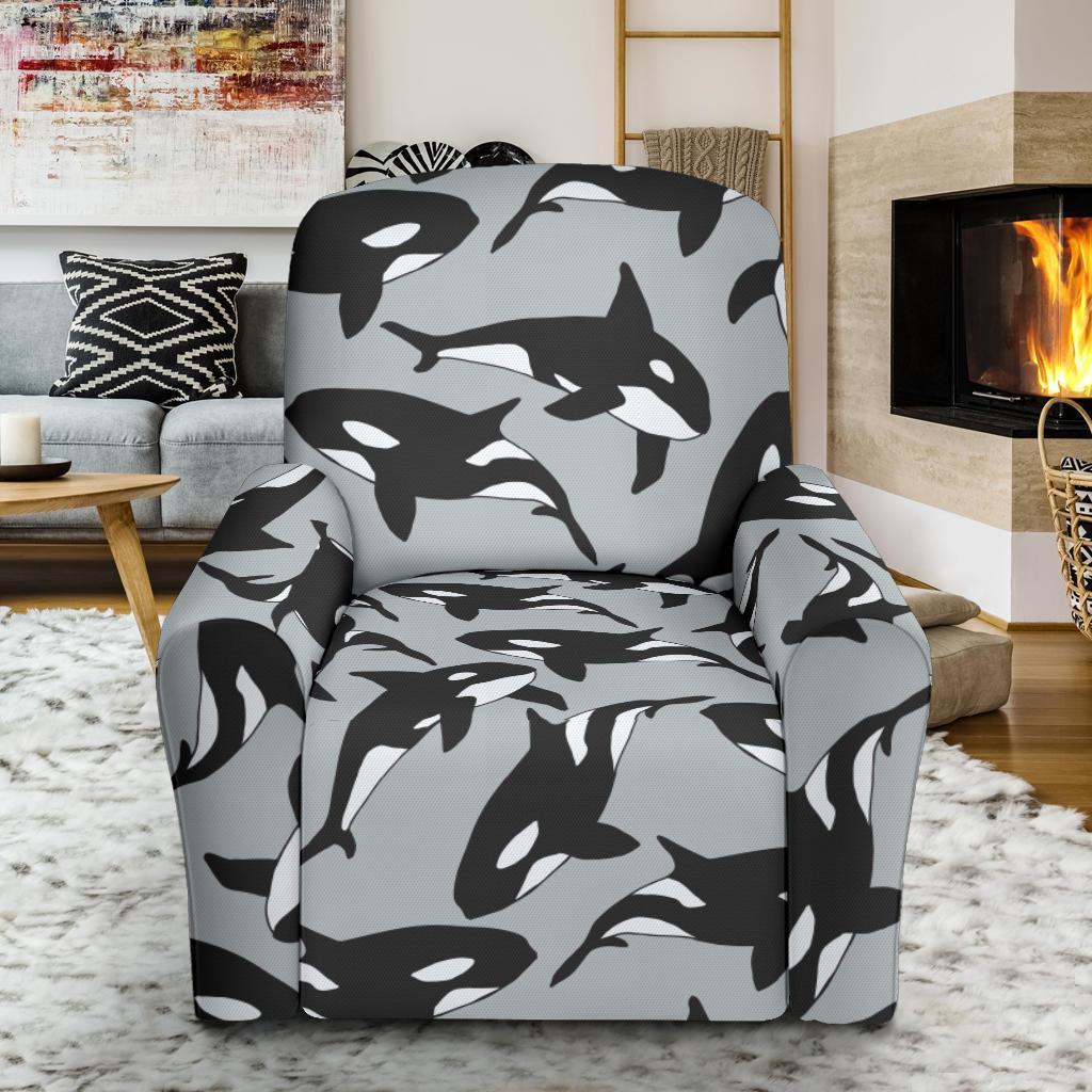 Orca Killer Whale Print Pattern Recliner Cover-grizzshop