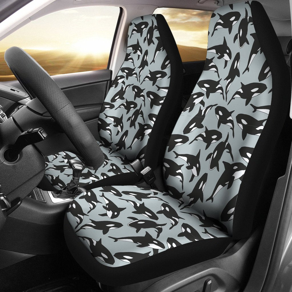 Orca Killer Whale Print Pattern Universal Fit Car Seat Cover-grizzshop