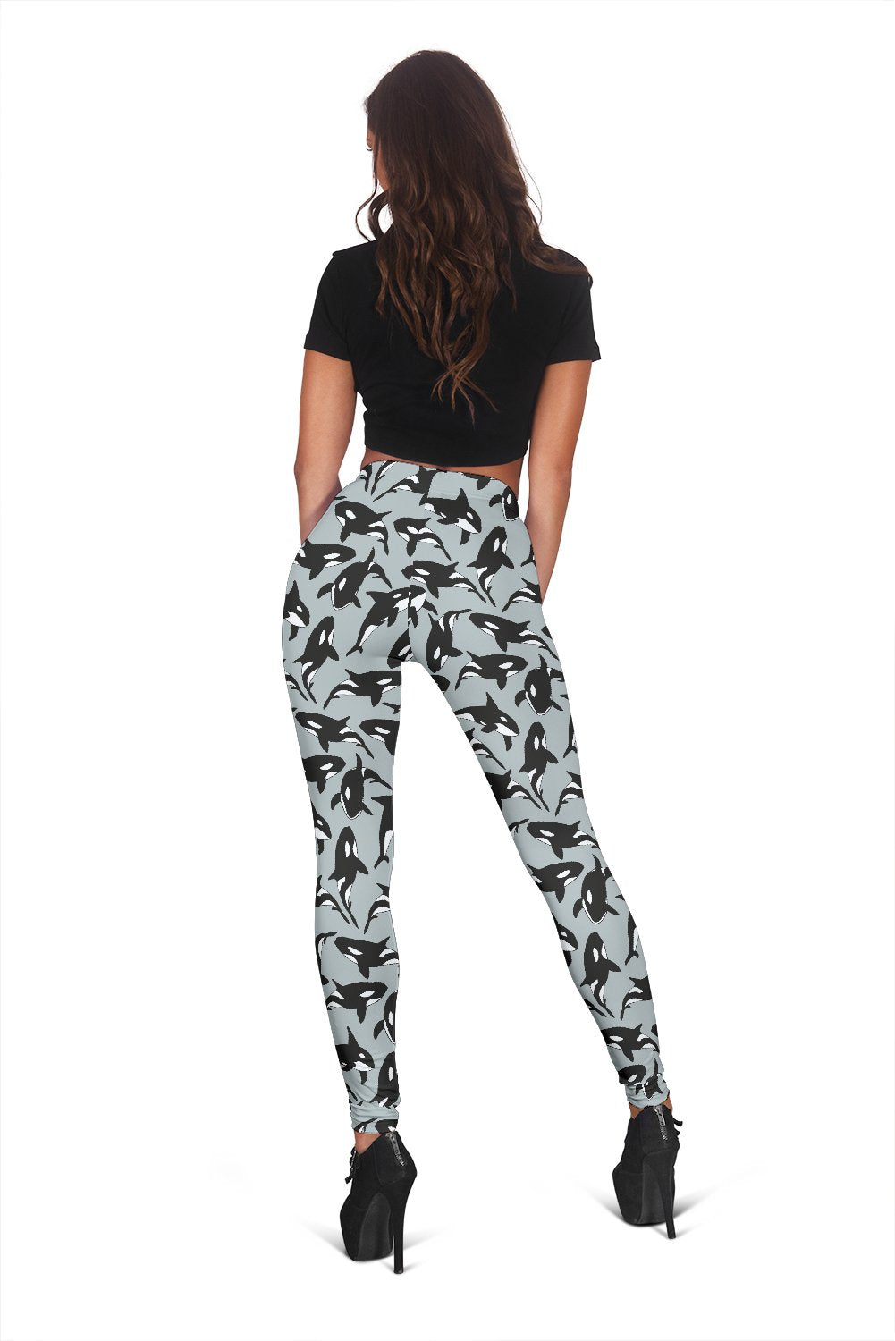 Orca Killer Whale Print Pattern Women Leggings-grizzshop