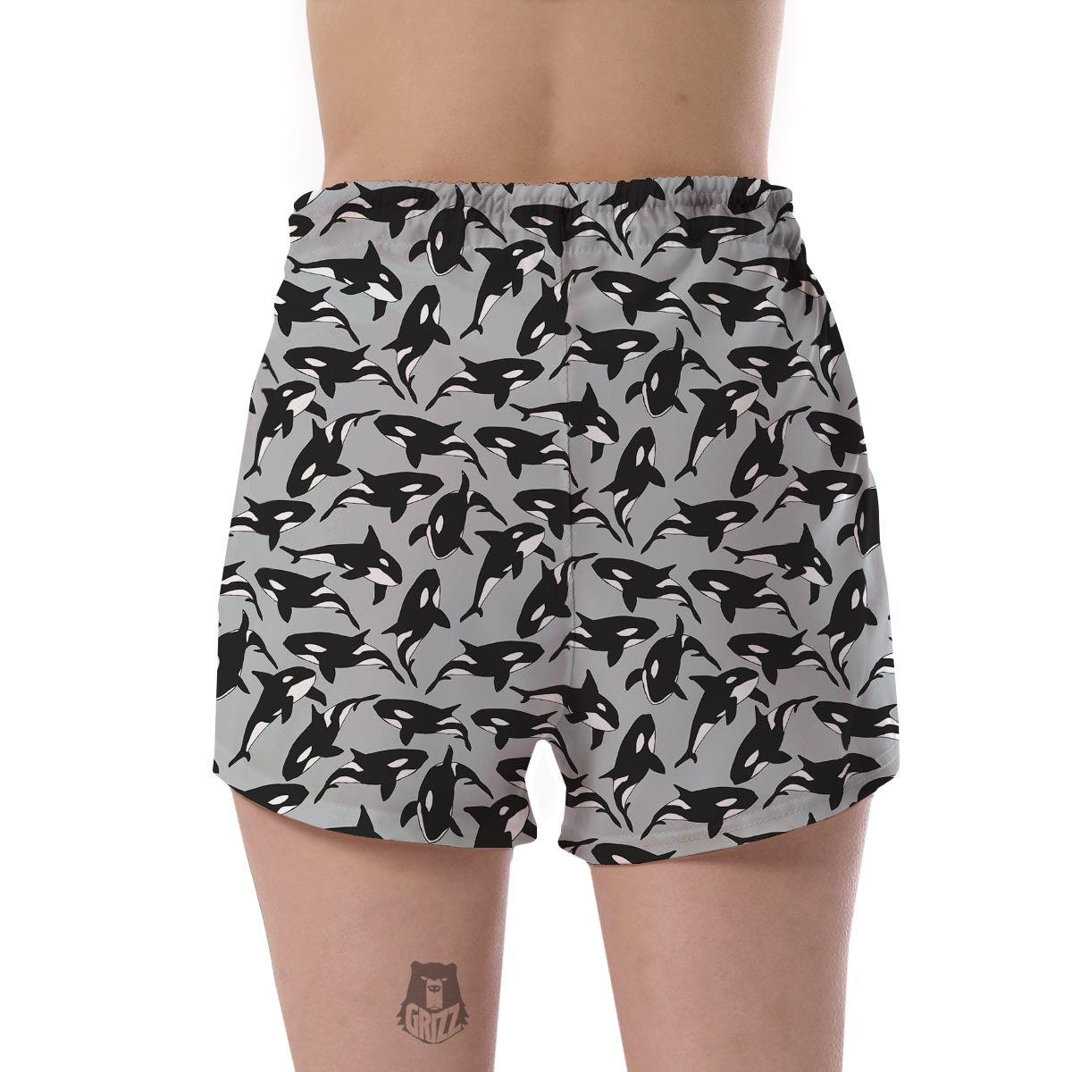 Orca Killer Whale Print Pattern Women's Shorts-grizzshop