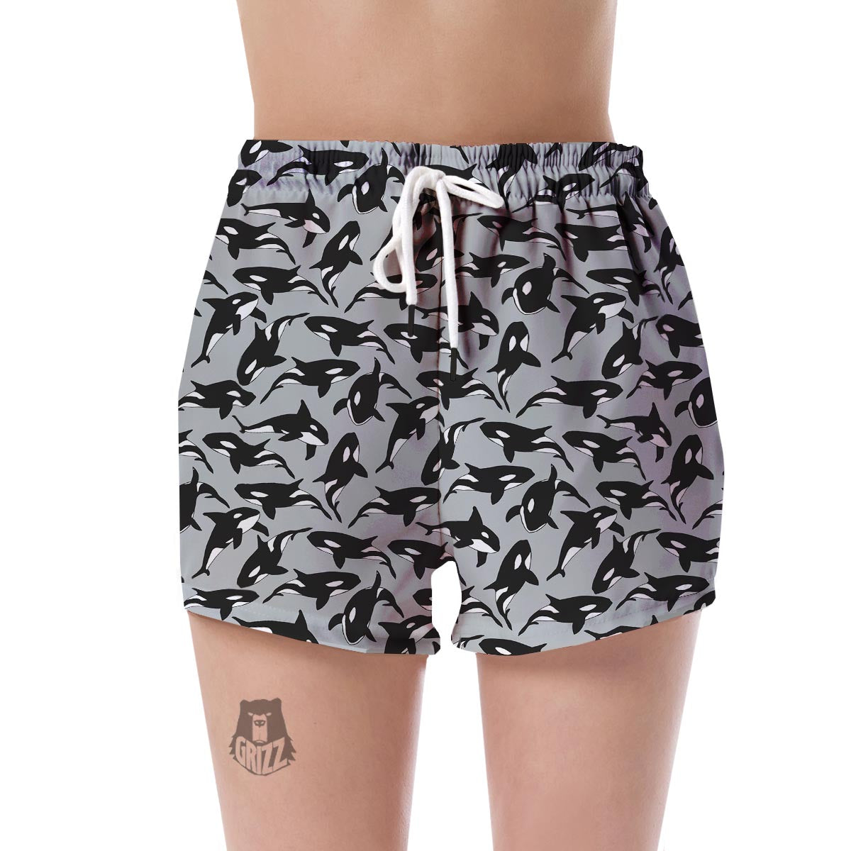 Orca Killer Whale Print Pattern Women's Shorts-grizzshop