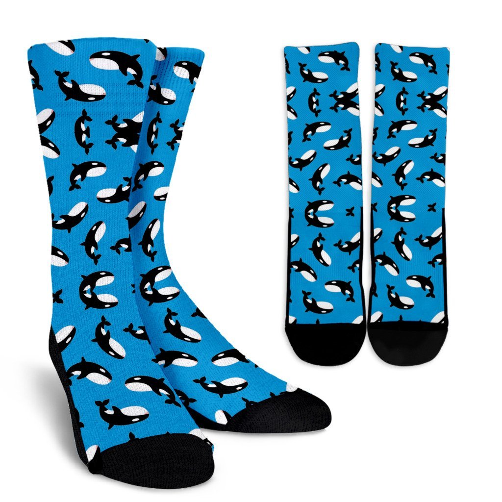 Orca Killer Whale Pattern Print Unisex Crew Socks-grizzshop