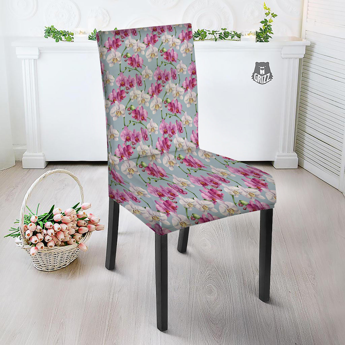 Orchid Cute Print Dining Chair Slipcover-grizzshop