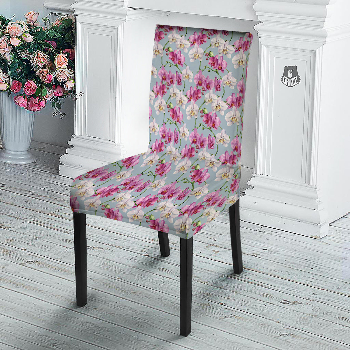 Orchid Cute Print Dining Chair Slipcover-grizzshop