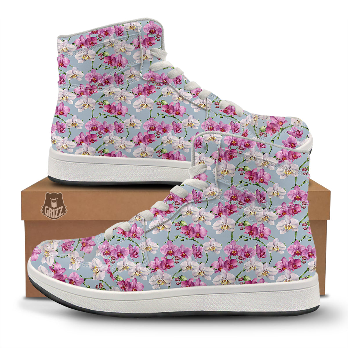 Orchid Cute Print High Top Sneakers-grizzshop