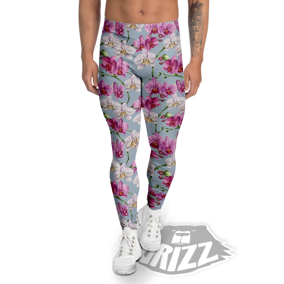 Orchid Cute Print Men's Leggings-grizzshop