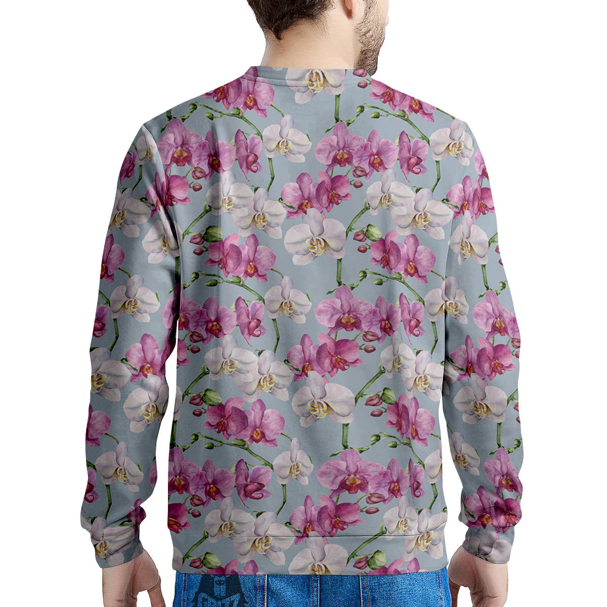 Orchid Cute Print Men's Sweatshirt-grizzshop