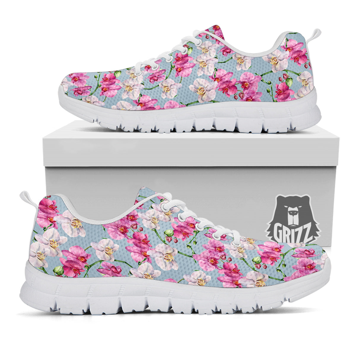 Orchid Cute Print White Sneaker-grizzshop