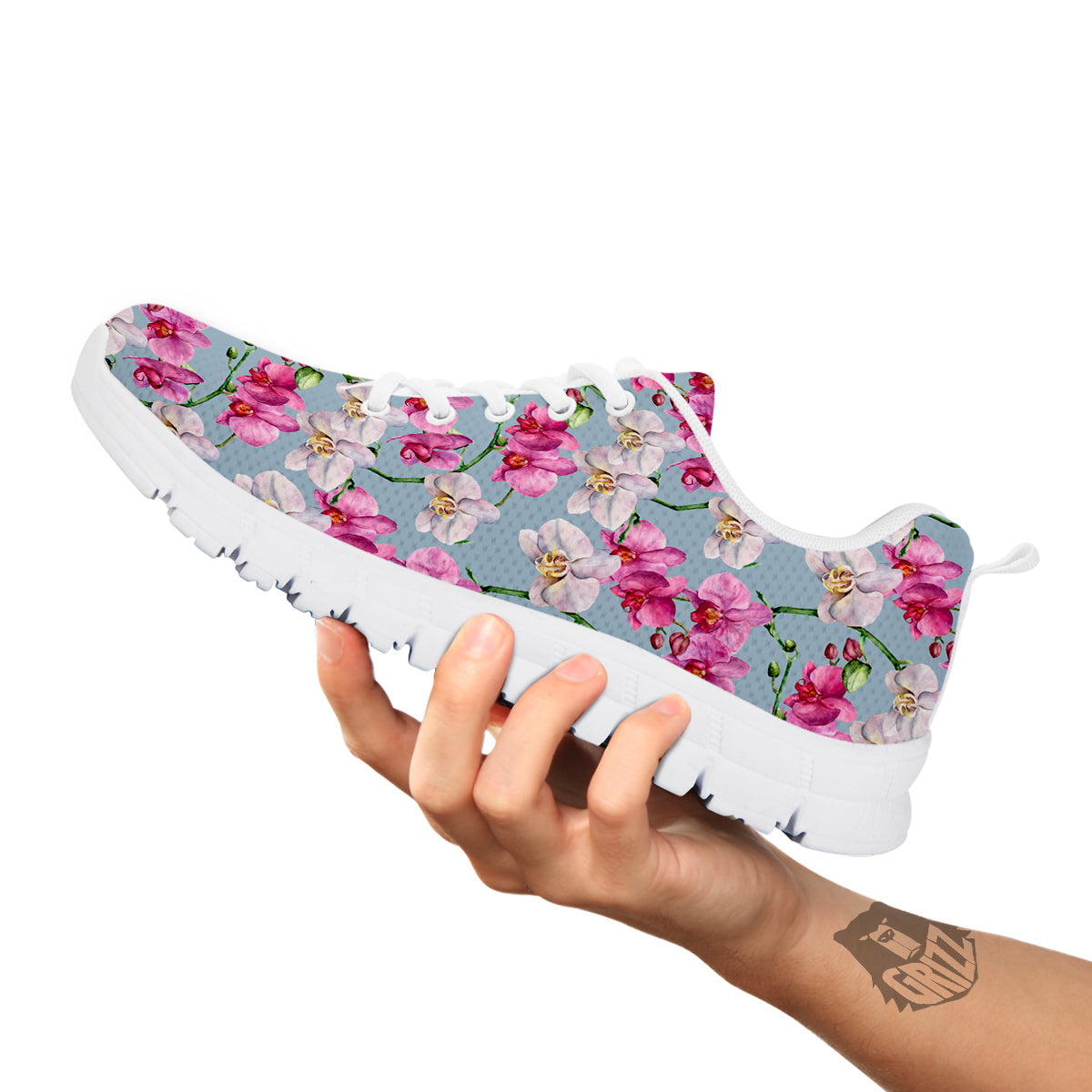 Orchid Cute Print White Sneaker-grizzshop