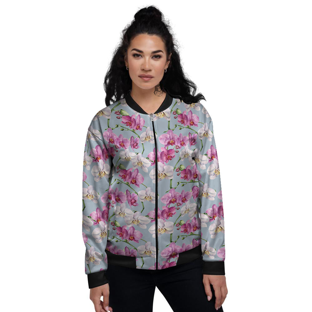 Orchid Cute Print Women's Bomber Jacket-grizzshop