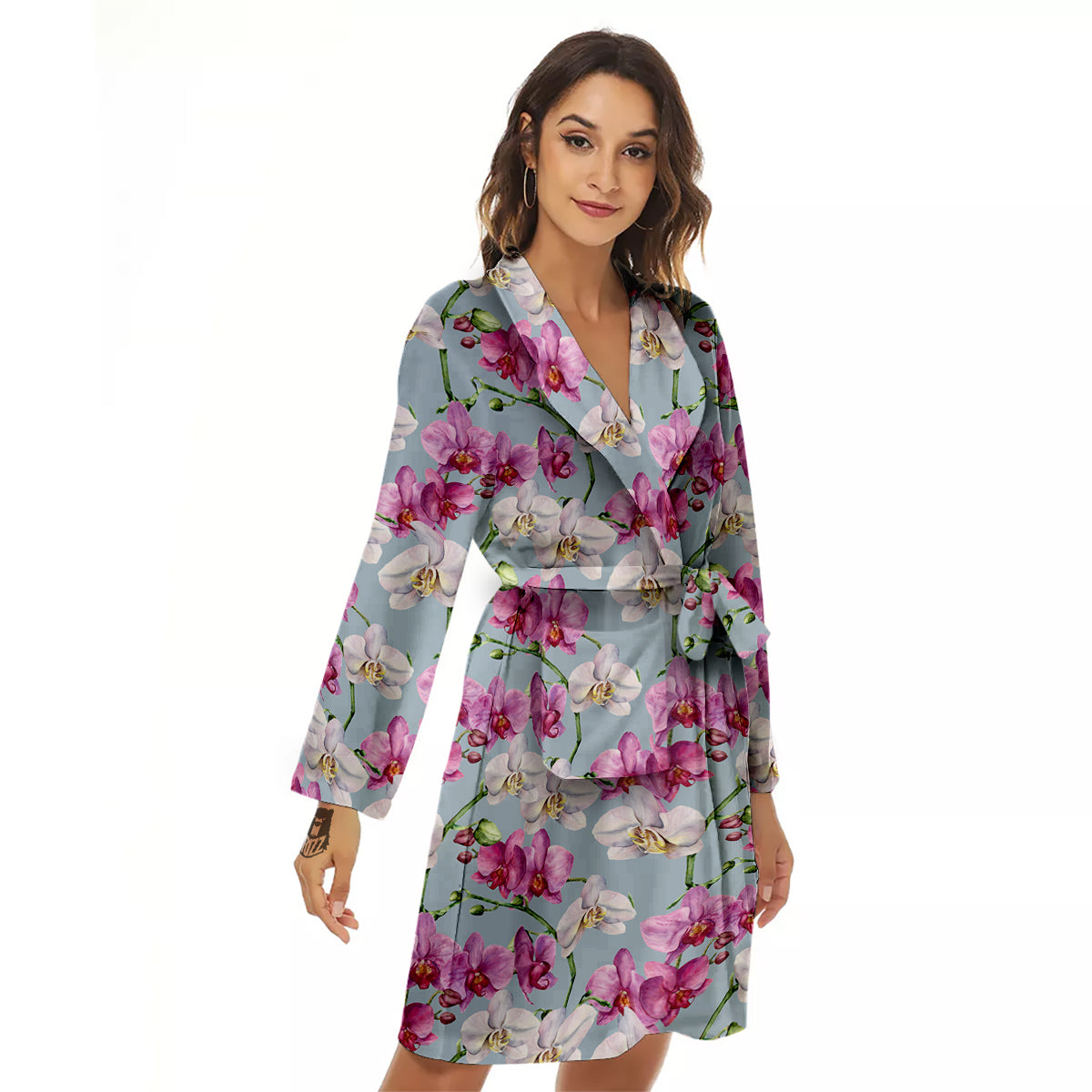 Orchid Cute Print Women's Robe-grizzshop