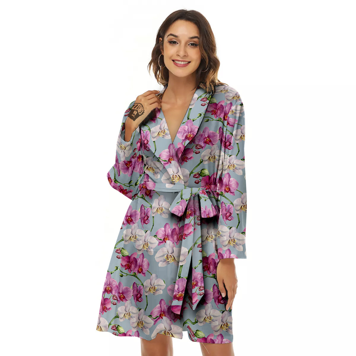 Orchid Cute Print Women's Robe-grizzshop