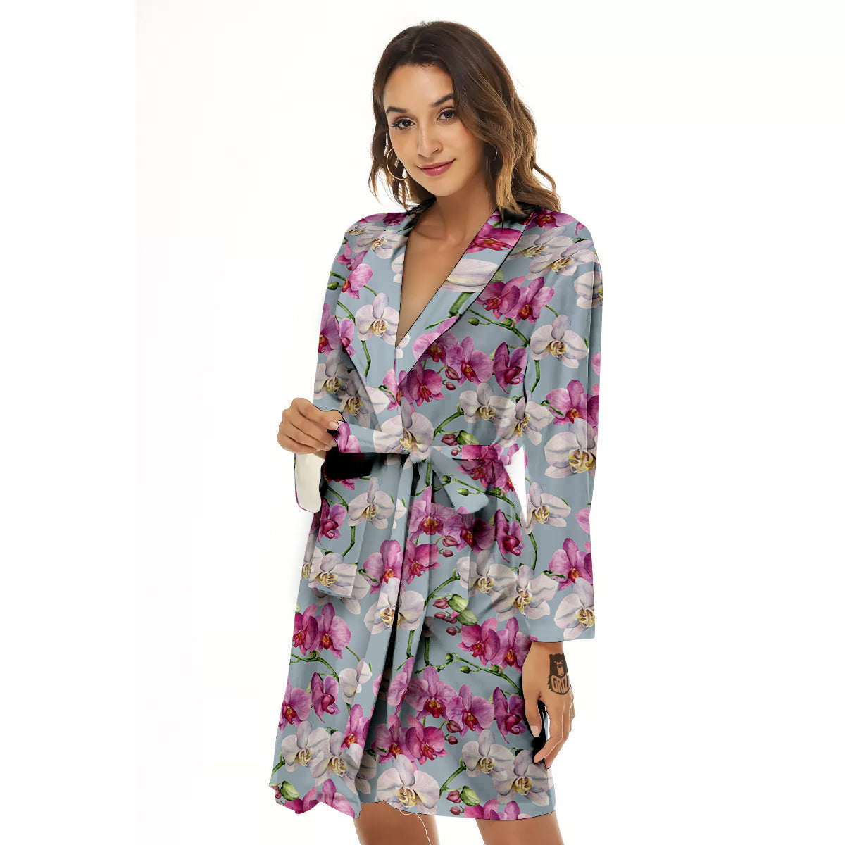 Orchid Cute Print Women's Robe-grizzshop
