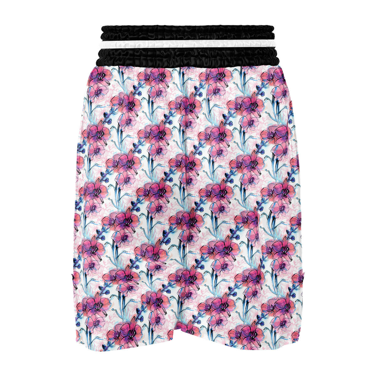 Orchid Drawing Print Pattern Boxing Shorts-grizzshop