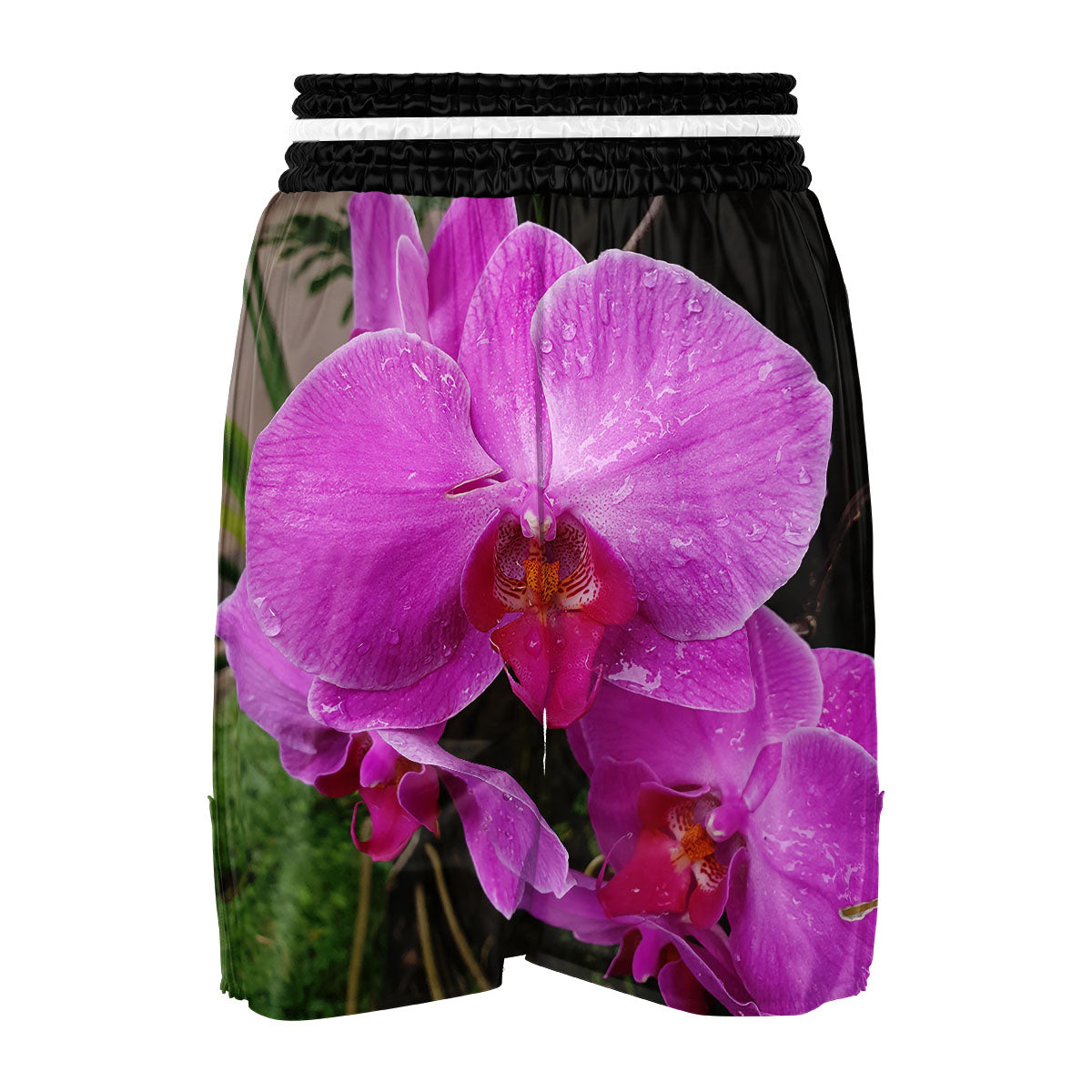 Orchid Flower Magenta Print Boxing Shorts-grizzshop