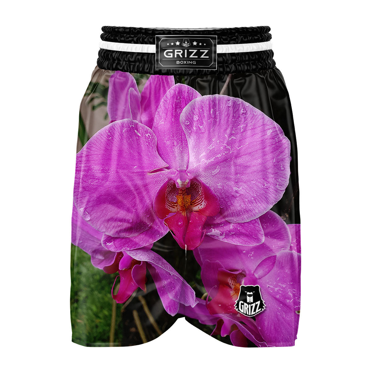 Orchid Flower Magenta Print Boxing Shorts-grizzshop
