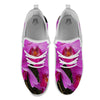 Orchid Flower Magenta Print White Athletic Shoes-grizzshop