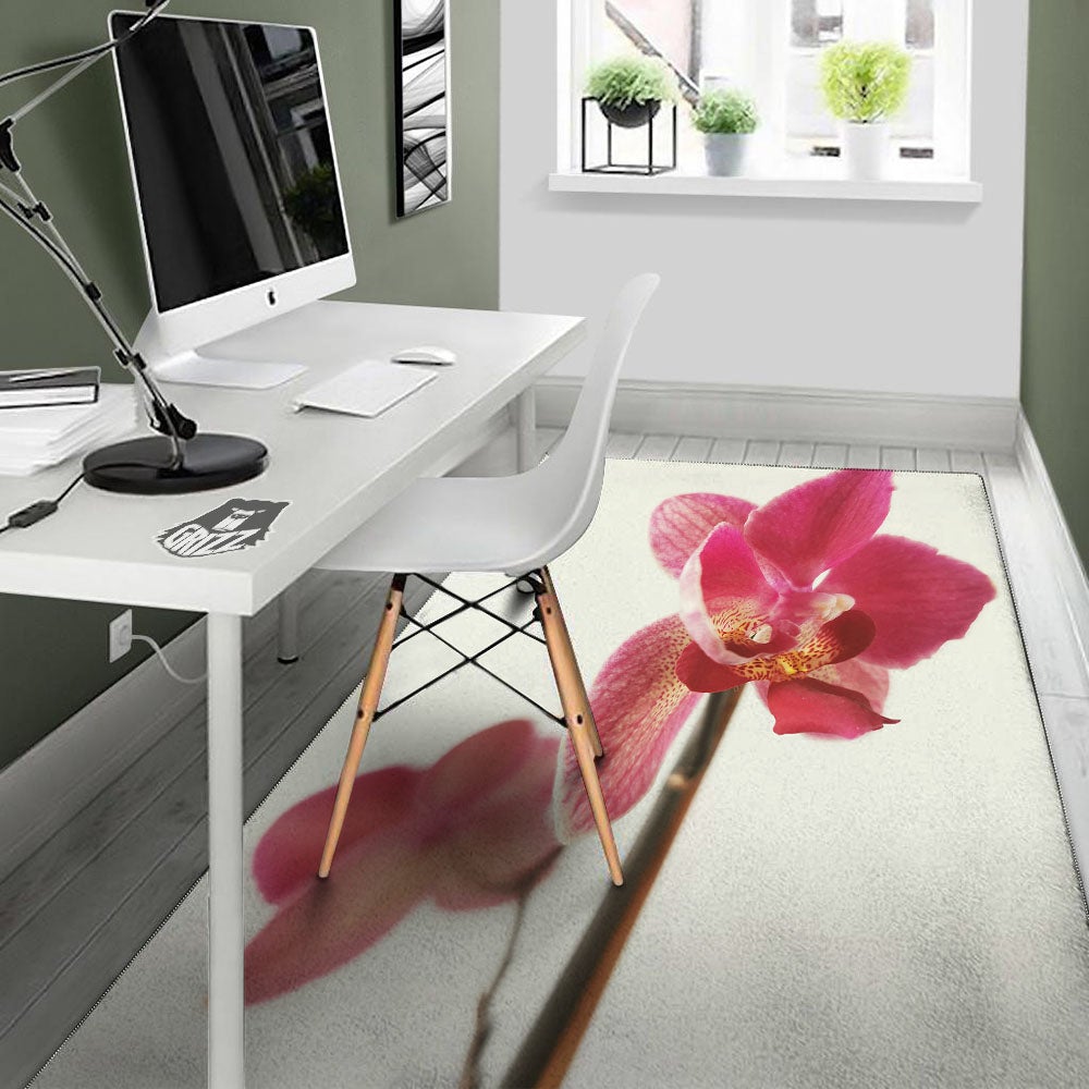 Orchid Flower Pink Print Floor Mat-grizzshop