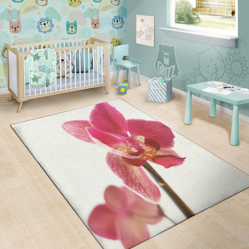 Orchid Flower Pink Print Floor Mat-grizzshop