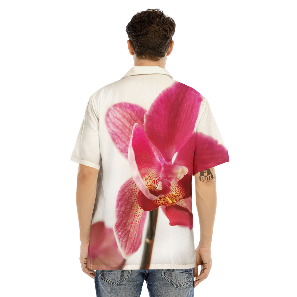 Orchid Flower Pink Print Men's Hawaiian Shirt-grizzshop