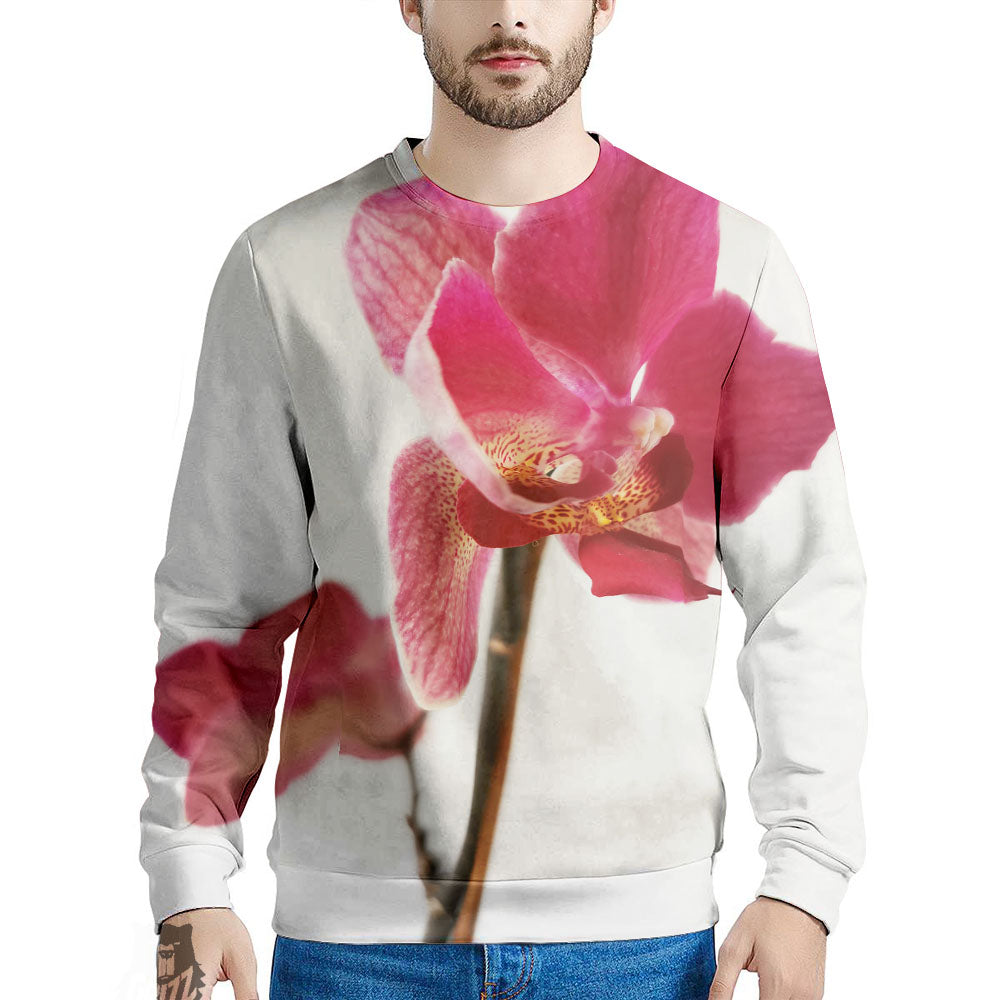 Orchid Flower Pink Print Men's Sweatshirt-grizzshop