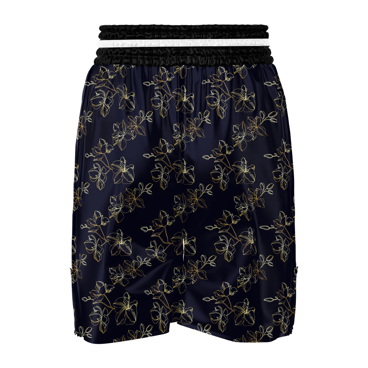 Orchid Golden Print Pattern Boxing Shorts-grizzshop