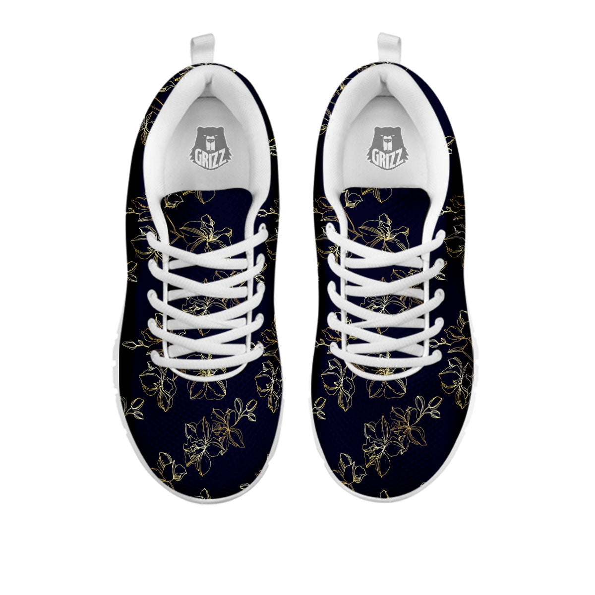 Orchid Golden Print Pattern White Sneaker-grizzshop