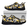 Orchid Yellow Print Pattern Black Sneaker-grizzshop