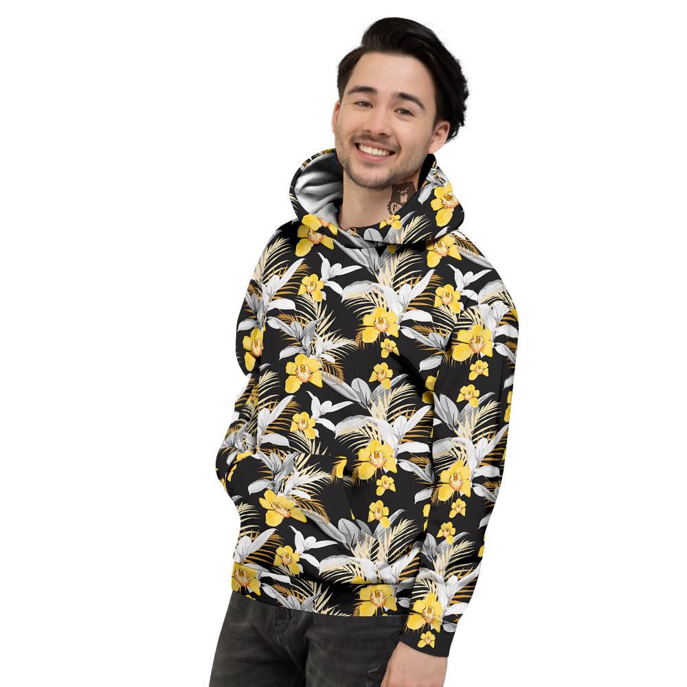 Orchid Yellow Print Pattern Men's Hoodie-grizzshop