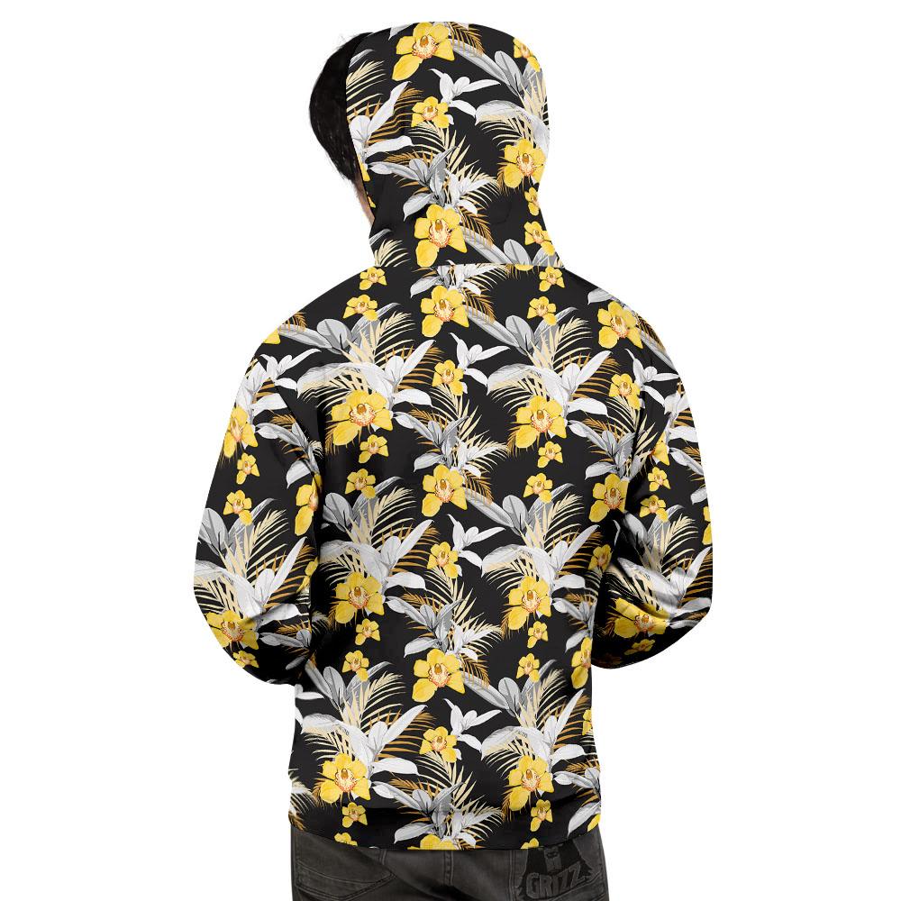 Orchid Yellow Print Pattern Men's Hoodie-grizzshop