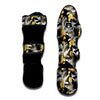 Orchid Yellow Print Pattern Muay Thai Shin Guards-grizzshop