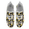 Orchid Yellow Print Pattern White Athletic Shoes-grizzshop