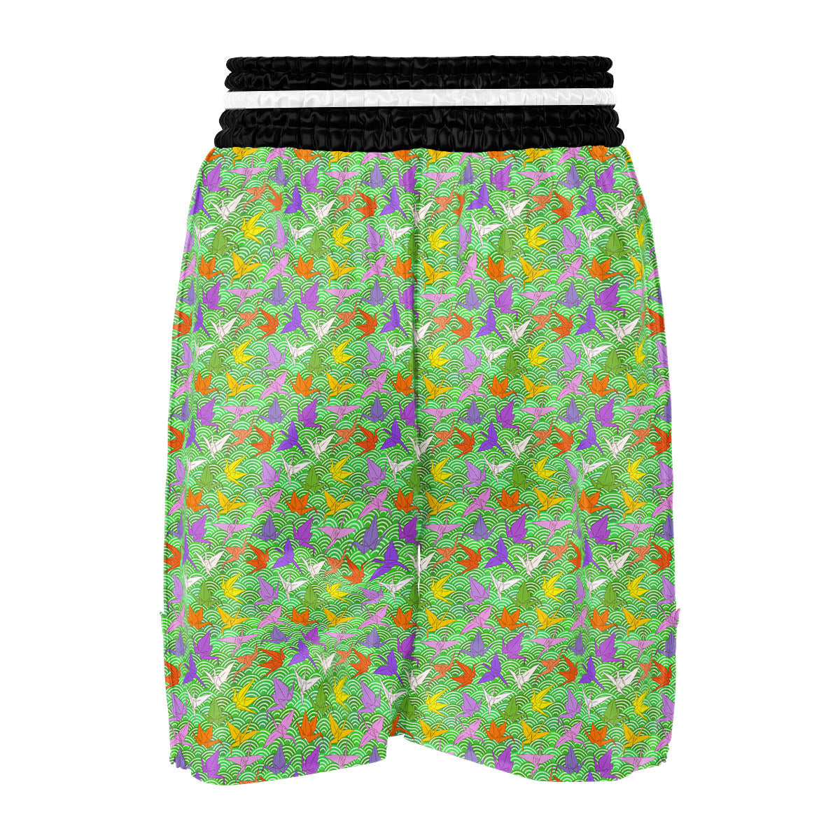 Origami Bird Colorful Print Pattern Boxing Shorts-grizzshop
