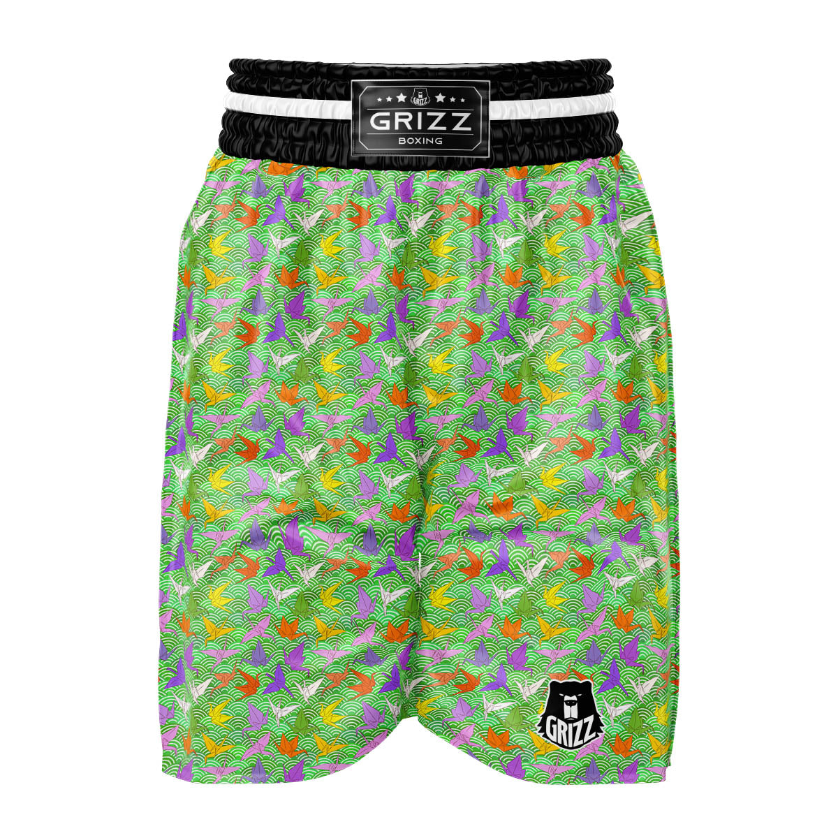 Origami Bird Colorful Print Pattern Boxing Shorts-grizzshop
