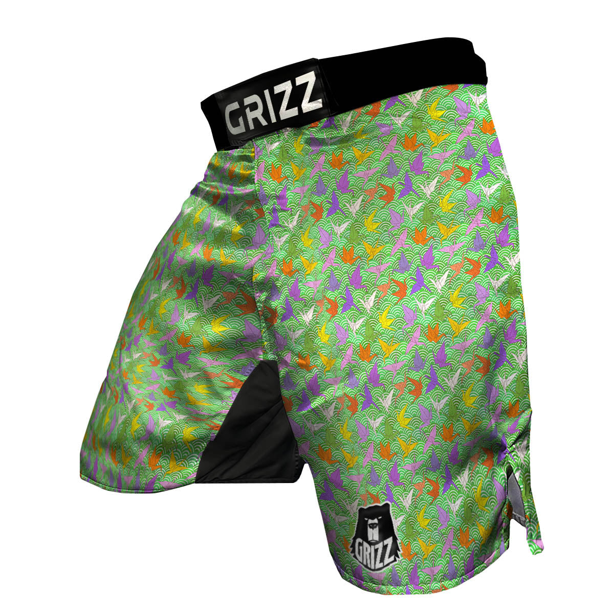 Origami Bird Colorful Print Pattern MMA Shorts-grizzshop
