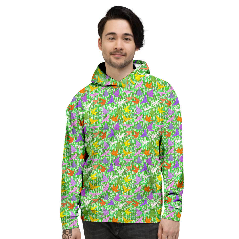 Origami Bird Colorful Print Pattern Men's Hoodie-grizzshop