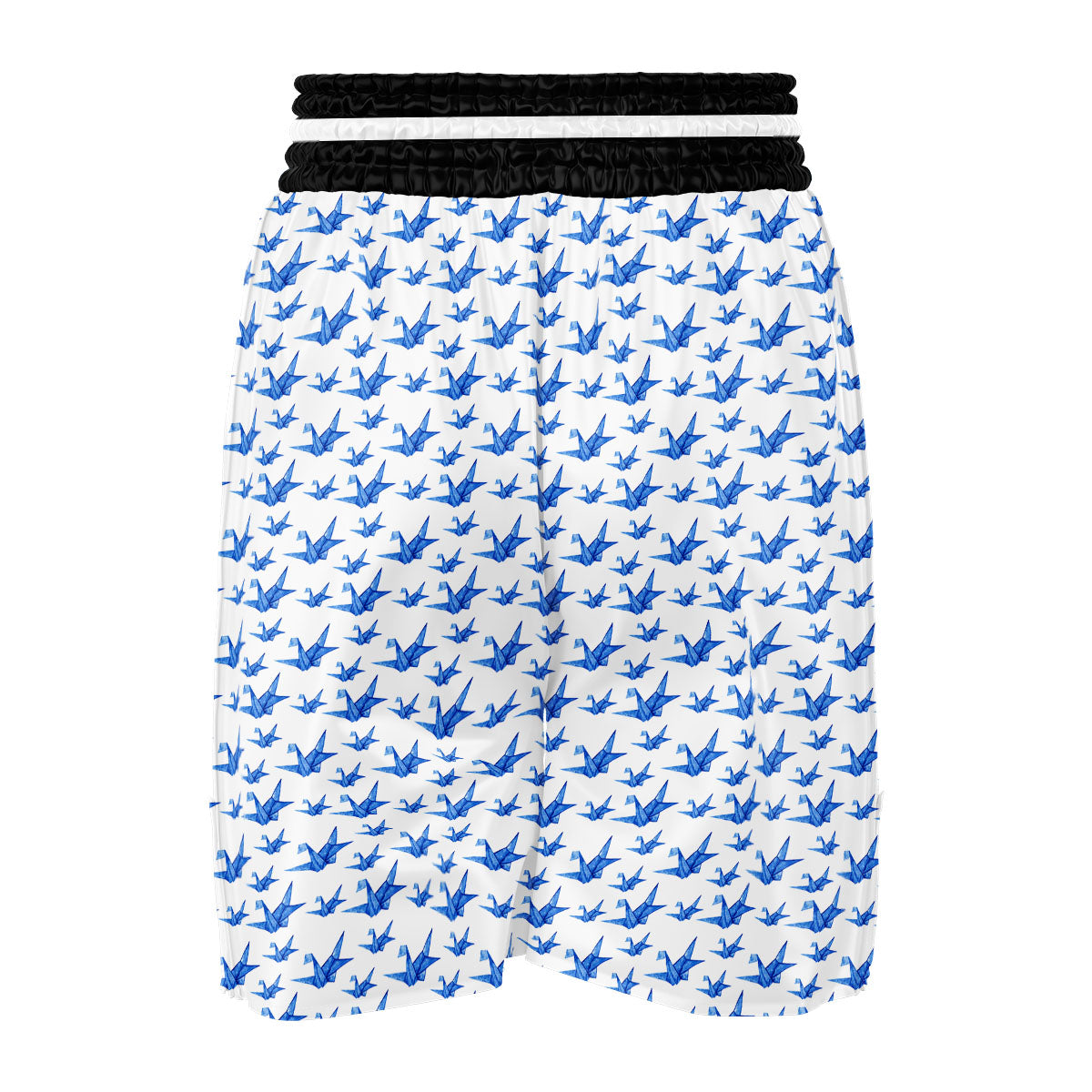 Origami Crane Blue Print Pattern Boxing Shorts-grizzshop