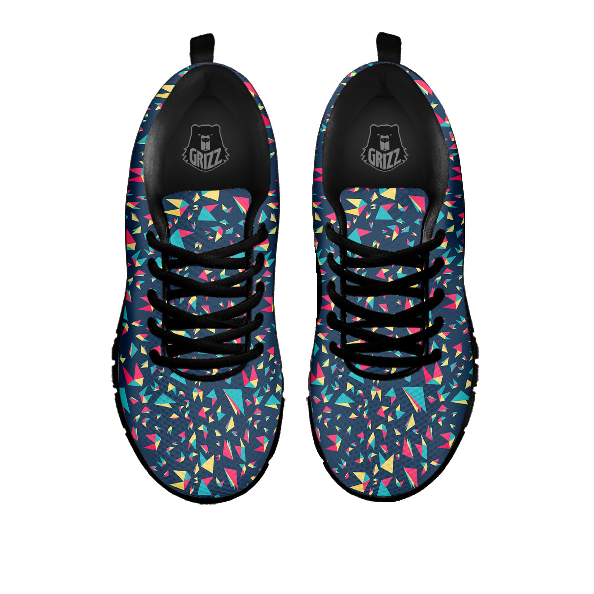 Origami Crane Colorful Print Pattern Black Sneaker-grizzshop