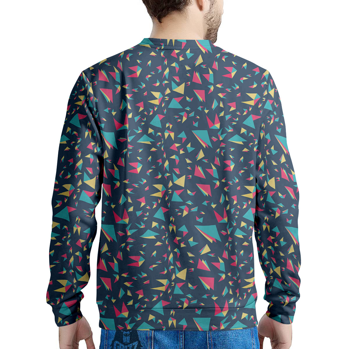 Origami Crane Colorful Print Pattern Men's Sweatshirt-grizzshop