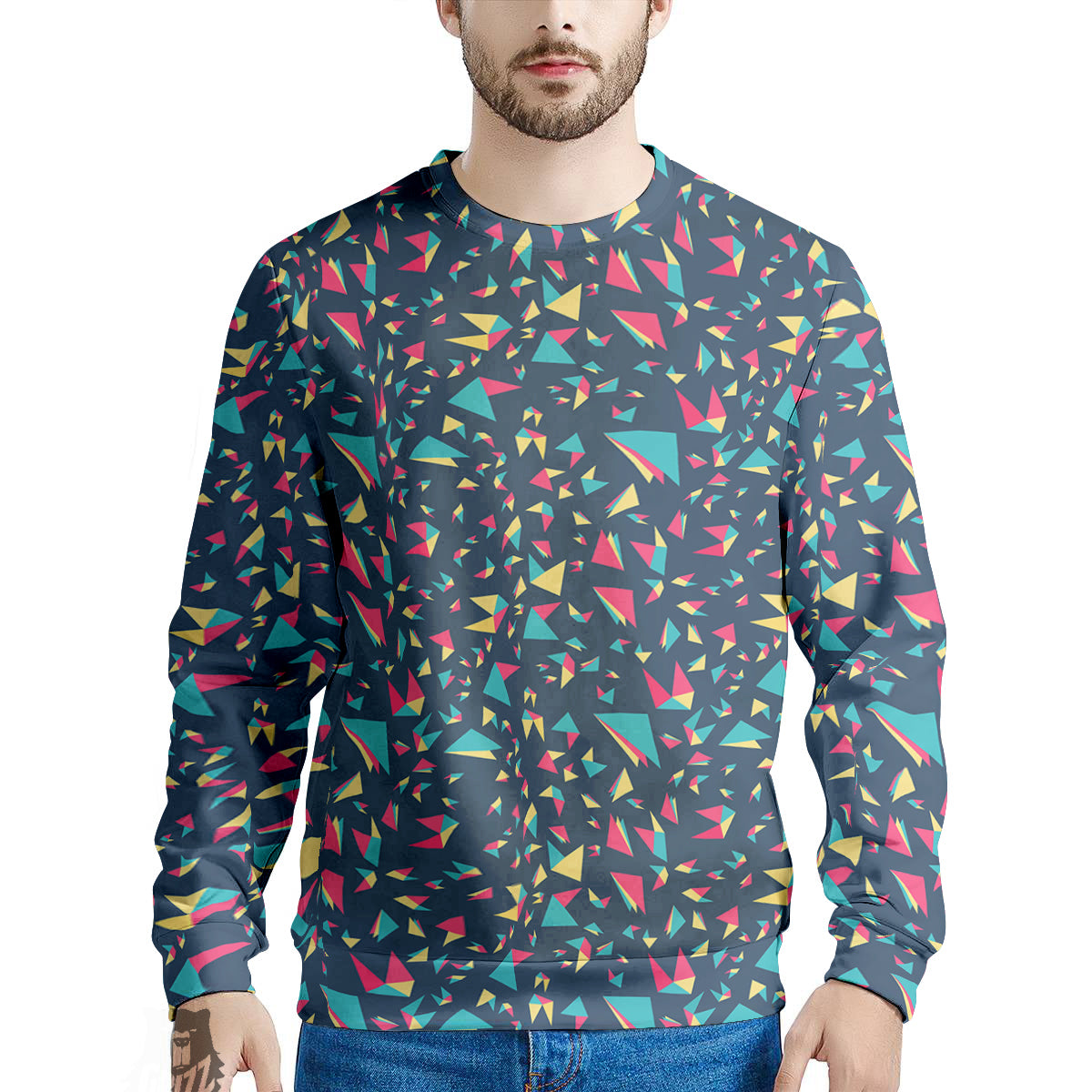 Origami Crane Colorful Print Pattern Men's Sweatshirt-grizzshop