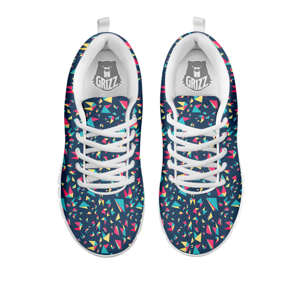 Origami Crane Colorful Print Pattern White Sneaker-grizzshop