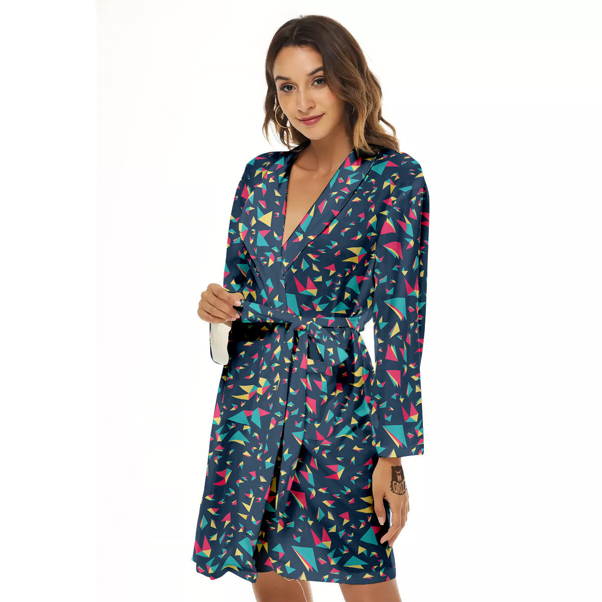 Origami Crane Colorful Print Pattern Women's Robe-grizzshop