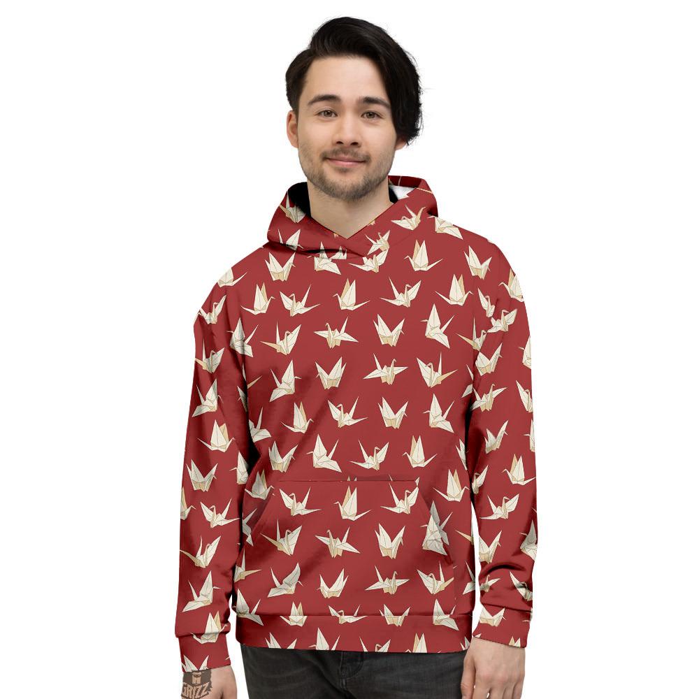 Origami Crane Japanese Print Pattern Men's Hoodie-grizzshop