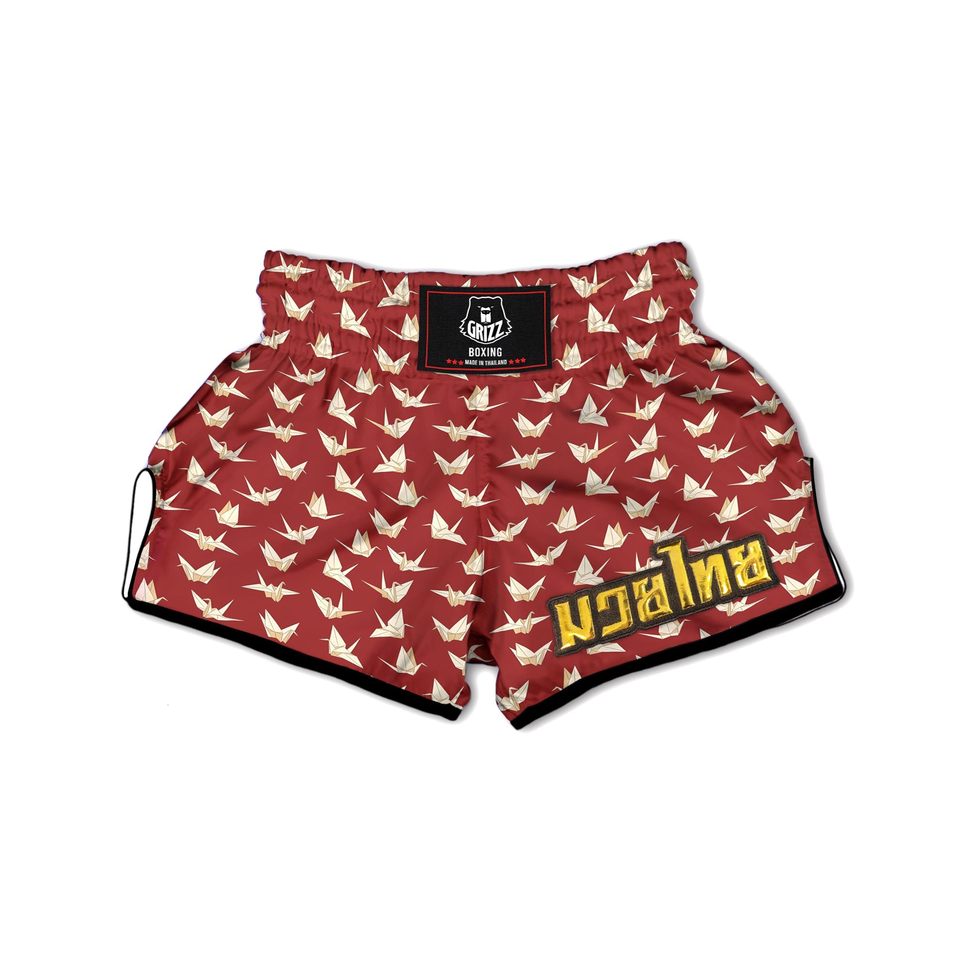 Origami Crane Japanese Print Pattern Muay Thai Boxing Shorts-grizzshop