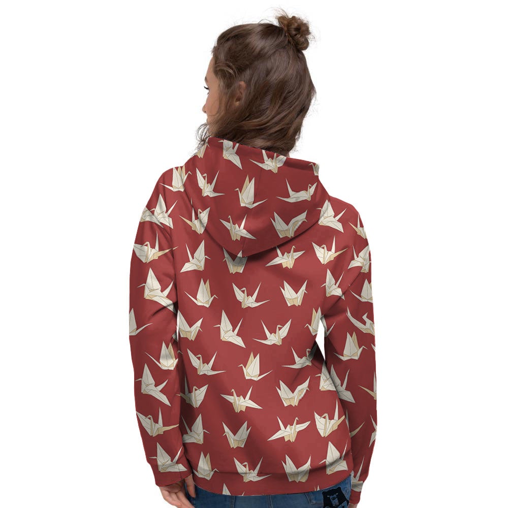 Origami Crane Japanese Print Pattern Women's Hoodie-grizzshop