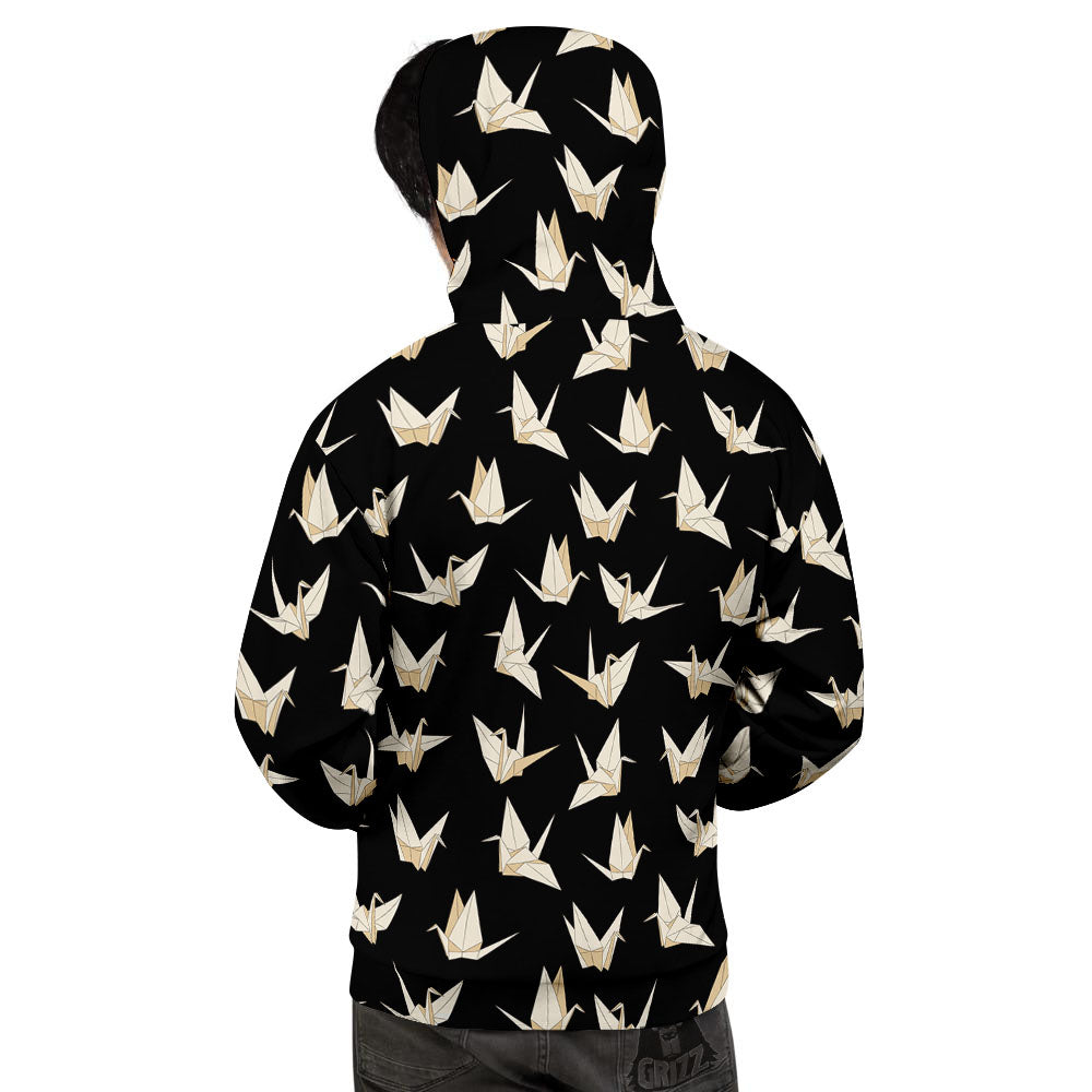 Origami White And Black Print Pattern Men's Hoodie-grizzshop