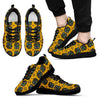 Ornamental Owl Pattern Print Black Sneaker Shoes For Men Women-grizzshop