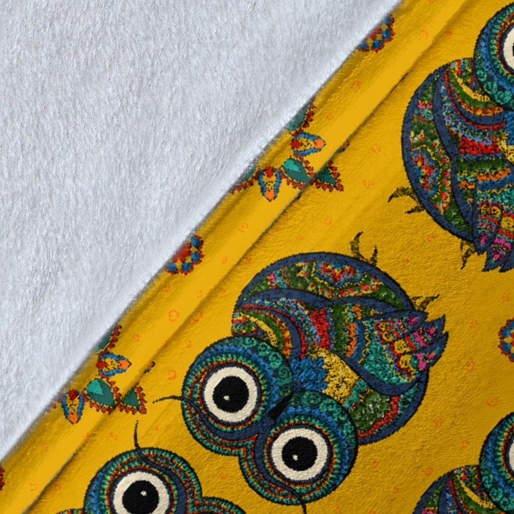 Ornamental Owl Pattern Print Blanket-grizzshop